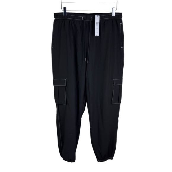 NWT Noisy May Kirby Cargo Utility Jogger Pants Black/White Women’s Size XL - Picture 6 of 16